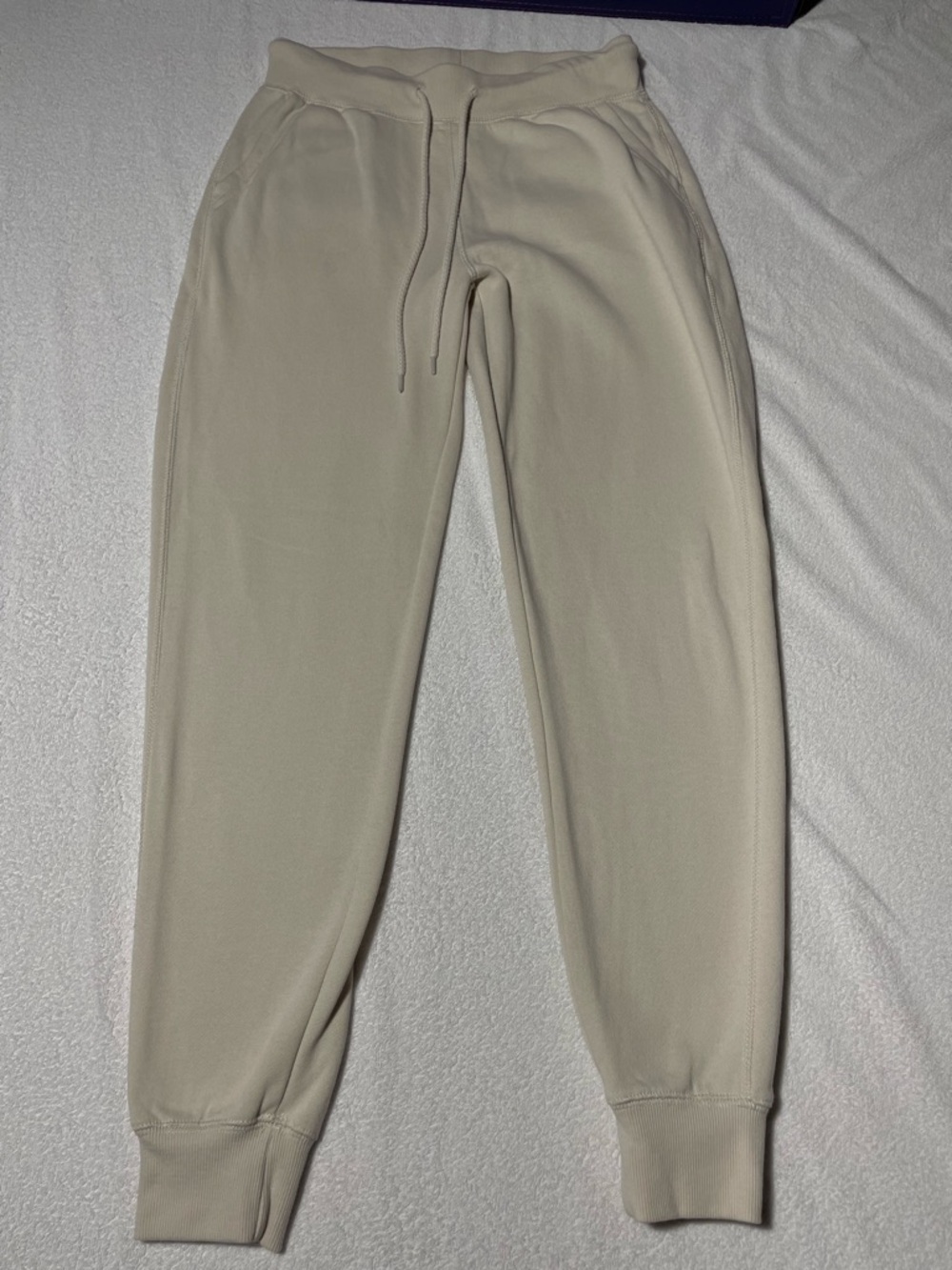 Women's Cream Drawstring Jogger Sweatpants